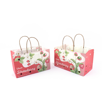 Small Kraft Fruit Paper Bags Greaseproof Material For Supermarket