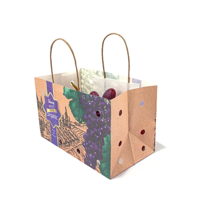 Printing LOGO Fruit Paper Bags With Eco Friendly Water Based Soy Ink