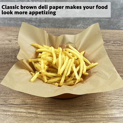 Printed Brown Wax Paper For Baking Biodegradable Recyclable Non Smell