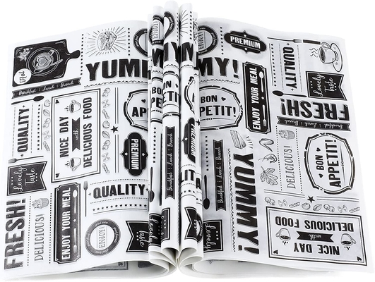 Hamburger Sandwich Greaseproof Paper Recyclable , Meat Custom Wax Paper For Food