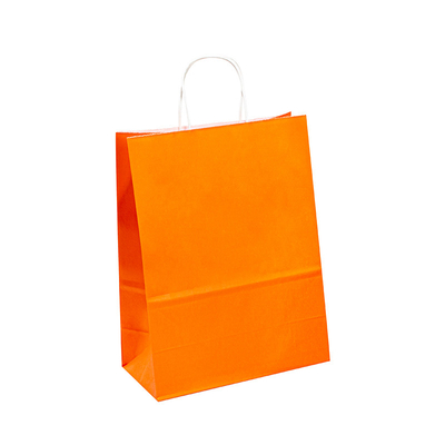 White Brown Kraft Gift Shopping Paper Bag With Handles Custom Printed Logo